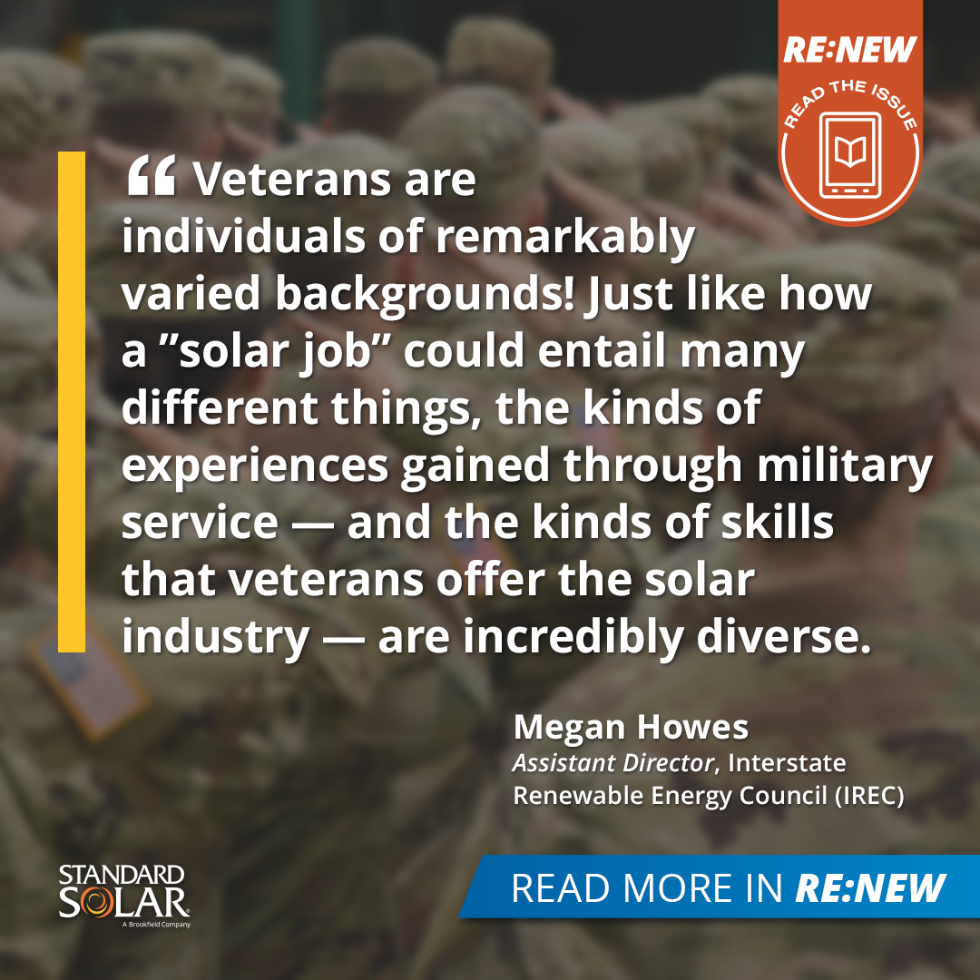 In addition to hearing from Megan about veteran participation in our spring RE:NEW, we speak with Adewale Ogunbadejo from @GRID as well as a number of other industry experts. Plus, we have a special project profile of our TX Bluebonnet Solar Array. hubs.li/Q02qgj7Z0