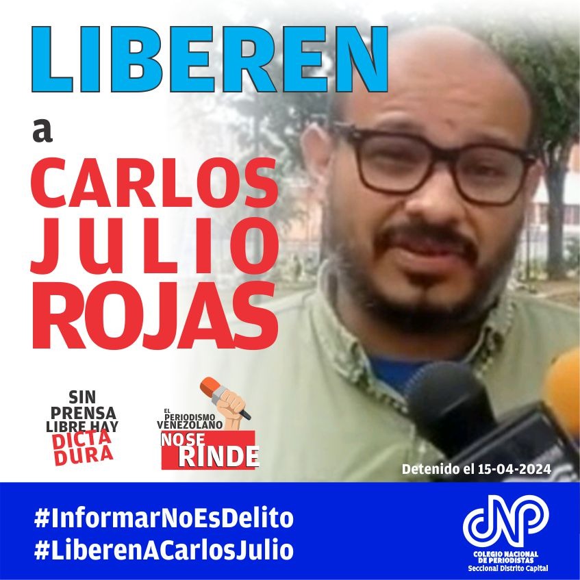 #16Abril El colega Carlos Julio Rojas @CarlosJRojas13 no es terrorista ,es un activista social y defensor de los derechos ciudadanos . Gobierno presenta un caso amañado que busca liquidar la critica y disidencia. #LiberenACarlosJulioRojas #LiberenACarlosJulio