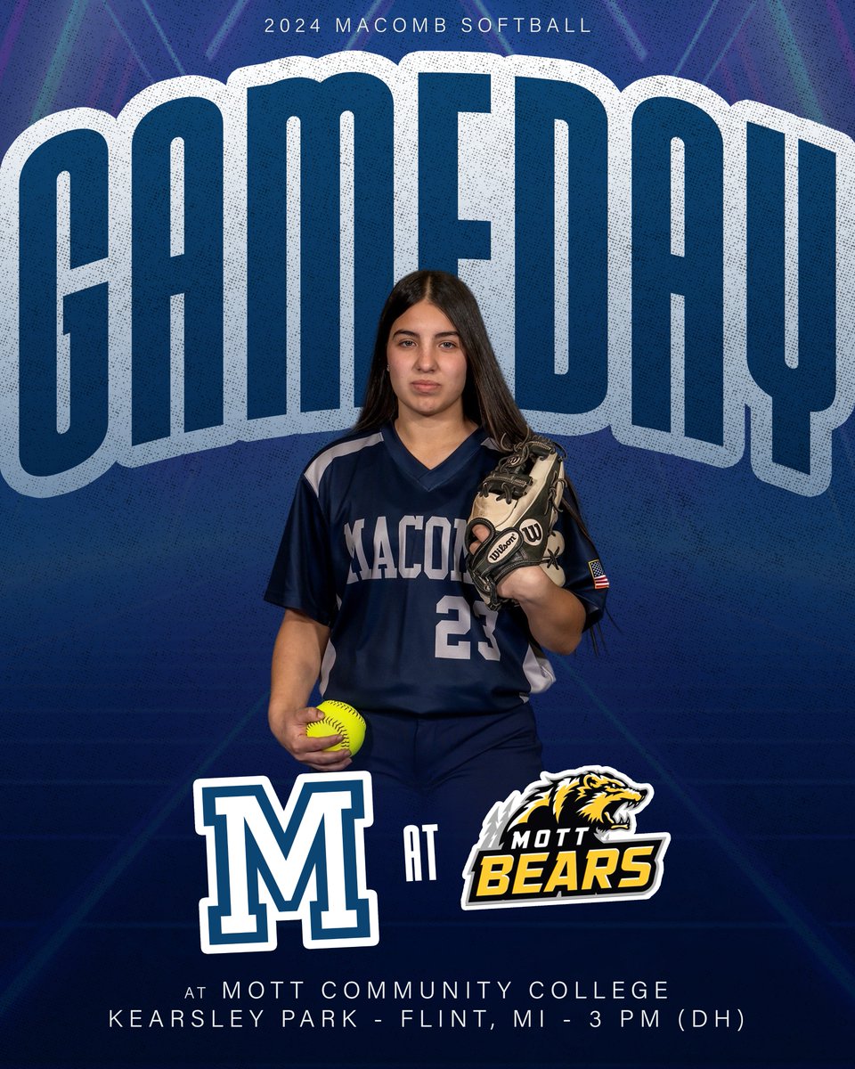 ⒼⒶⓂⒺ ⒹⒶⓎ The top two teams in the MCCAA East collide this afternoon as @MacombSoftball (14-9, 10-3) travels to Flint to take on the Bears! 🆚 Mott (20-8, 12-2) 🚐 1625 Nebraska Ave, Flint 🕒 3 PM (DH) 📺 bit.ly/3wgKm8X #GoMonarchs #NJCAASoftball