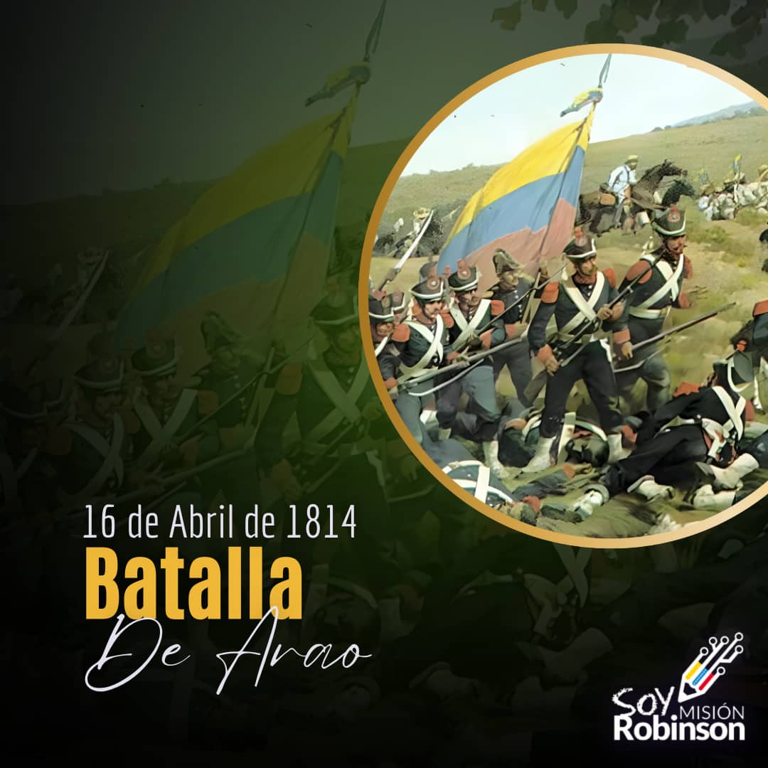 Se cumplen 210 años de la Batalla de Arao, resaltamos el coraje del GJ. Santiago Mariño, quien al mando de las fuerzas republicanas, enfrentó al Ejército realista como parte de la lucha por la Independencia venezolana. #QueLoSepaElMundo @NicolasMaduro @_LaAvanzadora