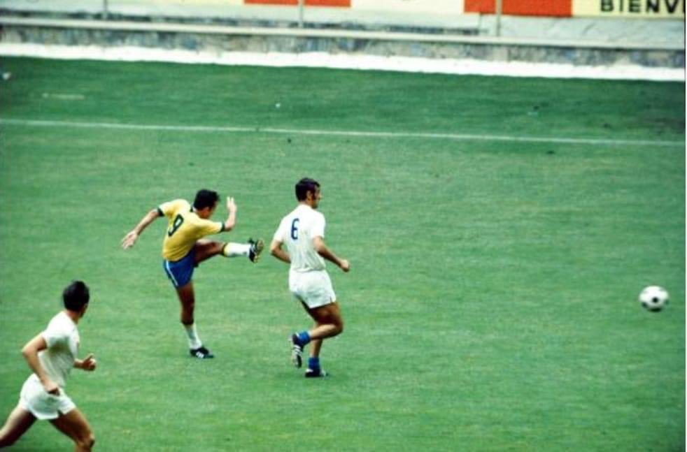 #Brazil v #Czechoslovakia #Tostão in the group match at Guadalajara. #WC1970