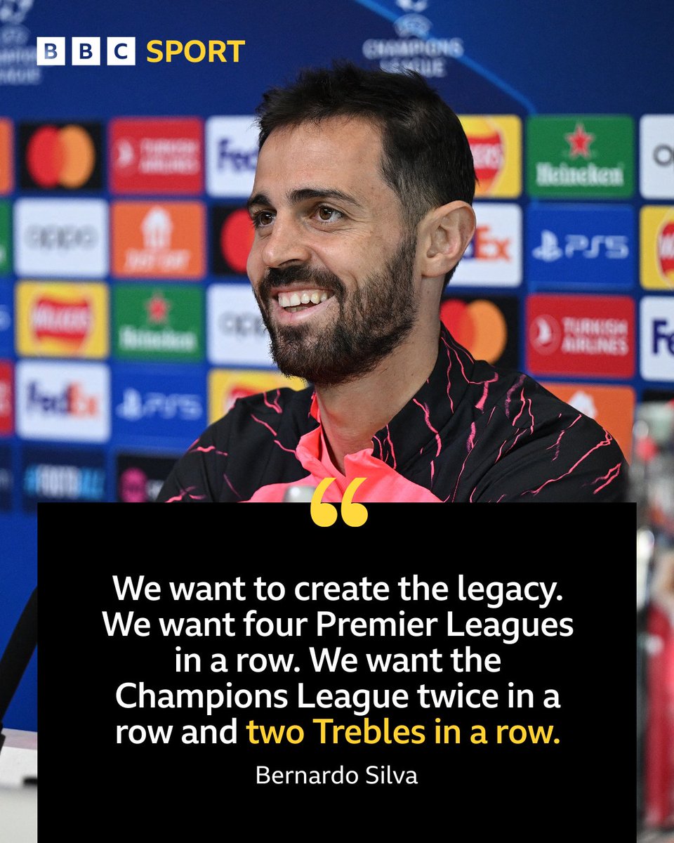 Wow! Bernardo Silva is not shying away from Man City's ambitions one bit... #BBCFootball