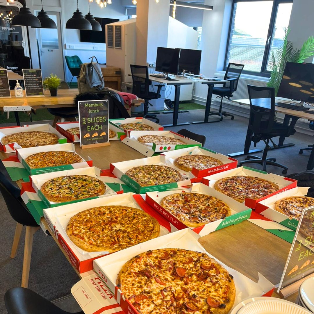 Dragoncoworking's tweet photo. Pizza for lunch + hungry Dragons = a happy coworking space  🐉 🍕

Looking forward to our next Member's Lunch!

#coworkingspace #Medway #Medwaycoworkingspace https://t.co/cBpwRChGSr