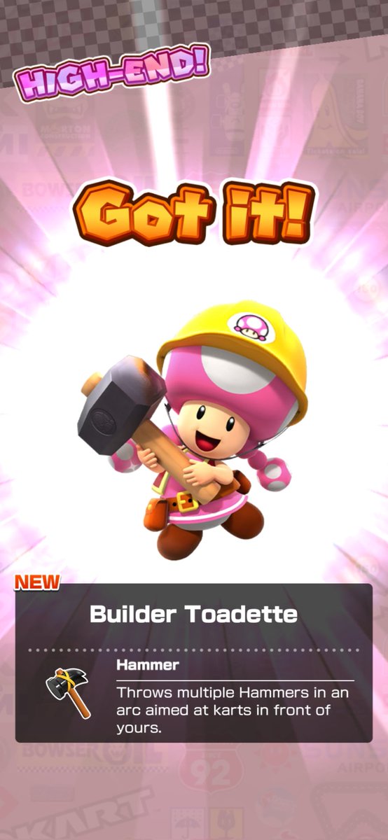 Got Toadette Builder in my collection #MarioKartTour