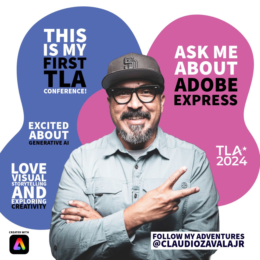 📣 TLA is HERE!! 📣 Share your TLA excitement too, click 👉🏾 bit.ly/tlaadobeexpress Excited to see all your wonderful faces at booth 1529 later today Until then, have fun creating ✌🏾 #AdobeEduCreative #AdobeExpress #TLA2024 #txla24 @AdobeForEdu @AdobeExpress @TxASL @TXLA