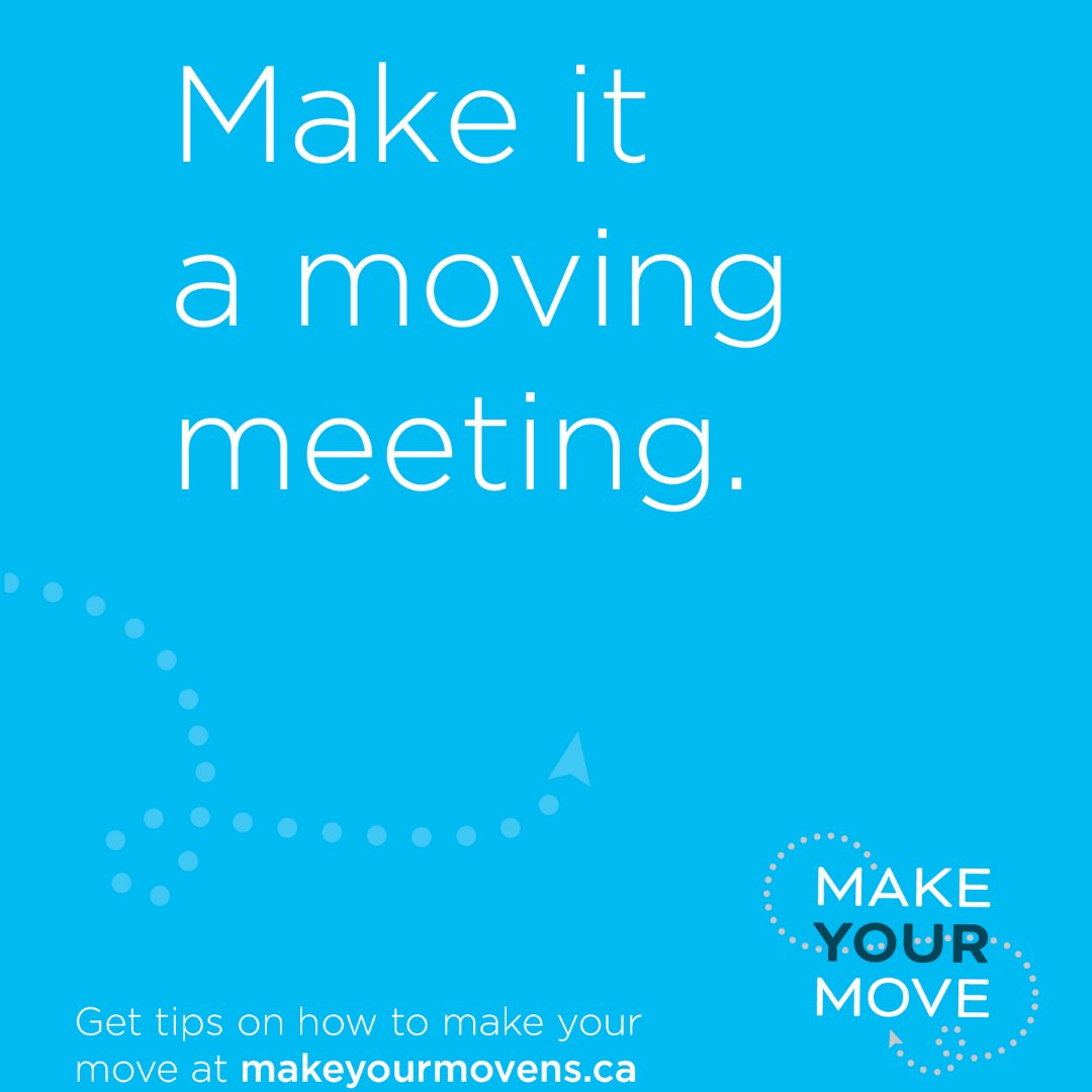 NSMoves's tweet photo. Do you have any meetings booked today? Try making it a moving meeting! You can take a walk/wheel together through the halls or around the block. If it's virtual, you can try standing. Or pop in some headphones and take a call while on the go! #MakeYourMoveAtWork https://t.co/19sgdmJA4I