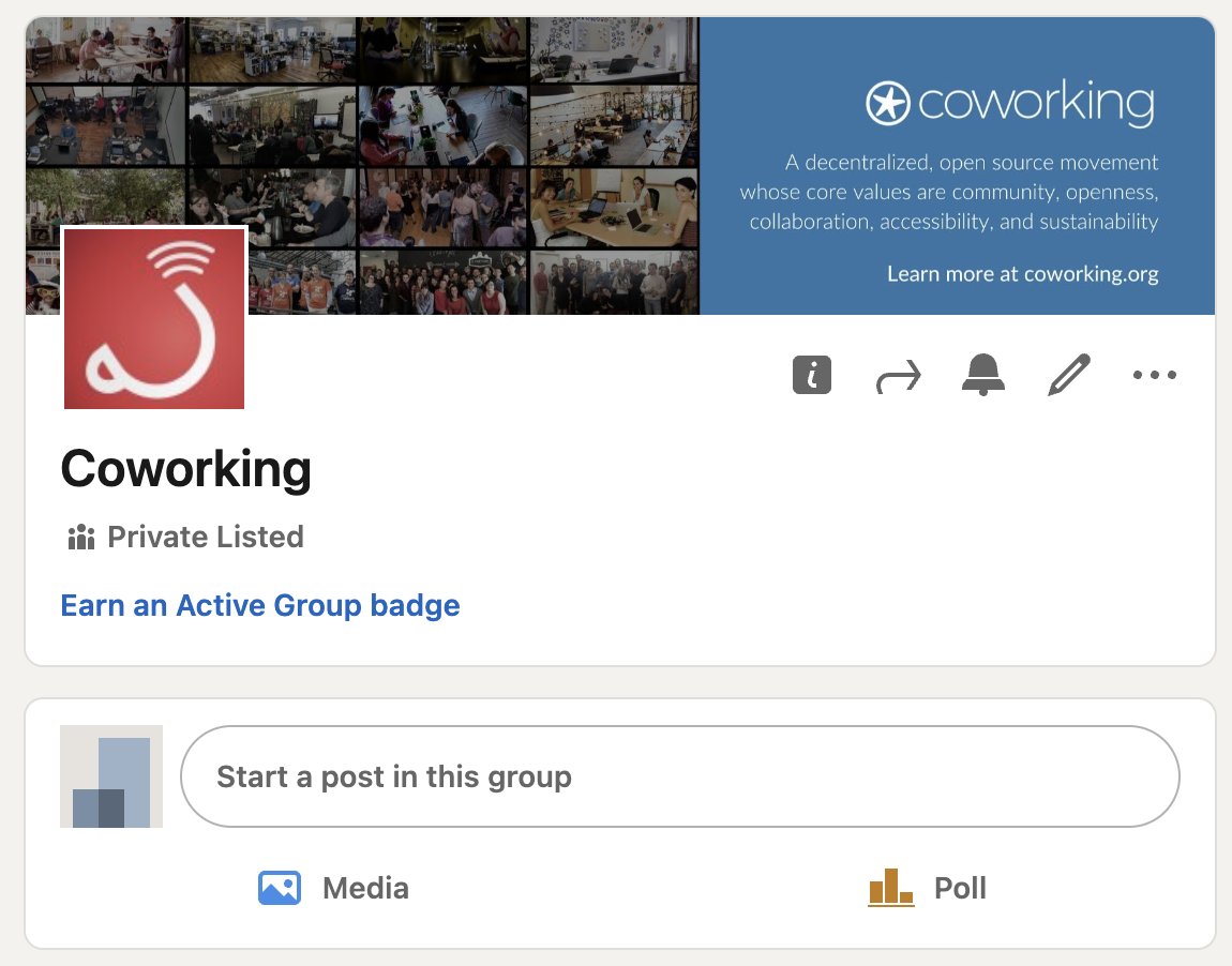 We're getting more active in the Coworking LinkedIn group these days. Come on by!

linkedin.com/groups/33807/