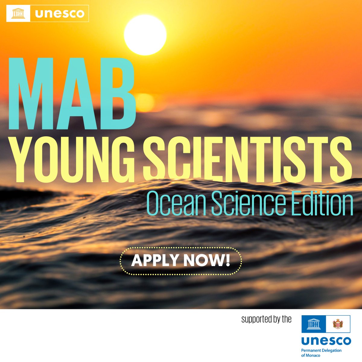🌊🏝️Since 2022, the @GvtMonaco 🇲🇨 supports the MAB Young Scientists Award recognizing #ocean science in UNESCO Biosphere Reserves. 🚨 Are you a young scientist working in UNESCO Biosphere Reserves? 👉Apply until 15 May unesco.org/en/mab/young-s…
