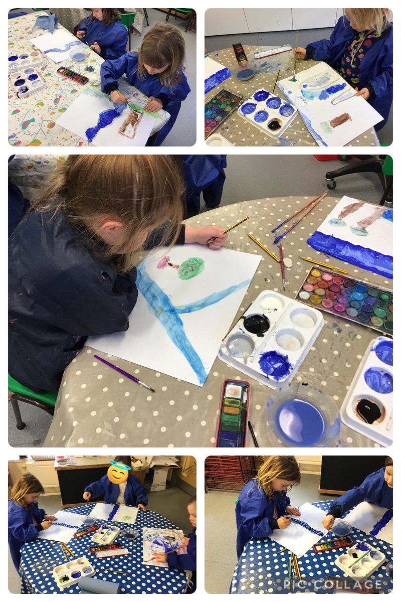 osbastonciw's tweet image. As part of our &quot;Wow day&quot; we are entering the schools&apos; painting competition &quot;The Treasures &amp;amp; Troubles of our Rivers&quot; for the protection of rural Wales and Welsh landscape @Keep_Wales_Tidy @EcoSchoolsWales #savetheriverusk #afonyddcymru using @creativeexpression to learn how. 🎨🏞️