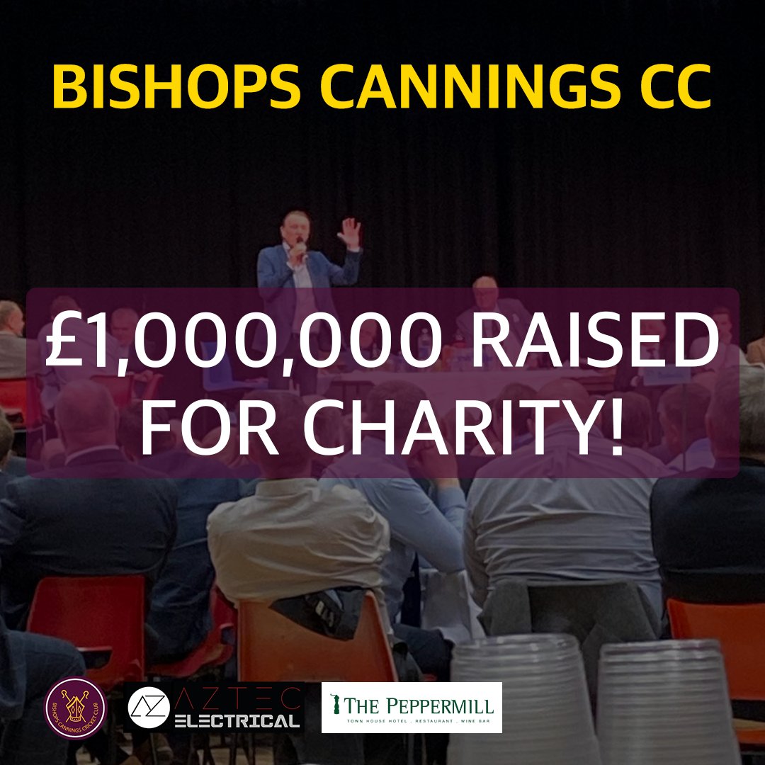BishopsCCC's tweet photo. After our Sporting Dinner with @philtufnell, we're extremely proud to announce we've raised over £1,000,000 for charity from our events over the last 20 years.

On behalf of chairman Ed Davies and the club, thanks so much to everyone that has attended or contributed. ❤️ https://t.co/WECNeC2m4l