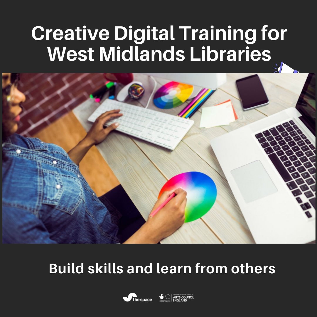 Join our free webinars for West Midlands library staff wanting to develop digital skills. This week's webinar on 17 April will look at empowering creativity and innovation with @Studio12Leeds thespace.org/creat…