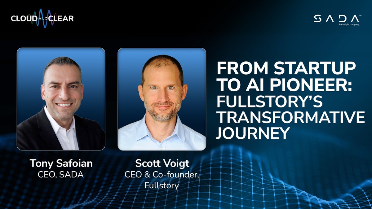 BREAKING: #CloudNClear drops a CEO series bombshell for behavioral data intelligence. Listen or watch this exclusive interview on-demand featuring  Scott Voigt, CEO at @FullStory, and hosted by @Safoian, CEO at @SADA. 📲 Podcast: ow.ly/lsse50RgKPQ
#AI #dataanalysis #data