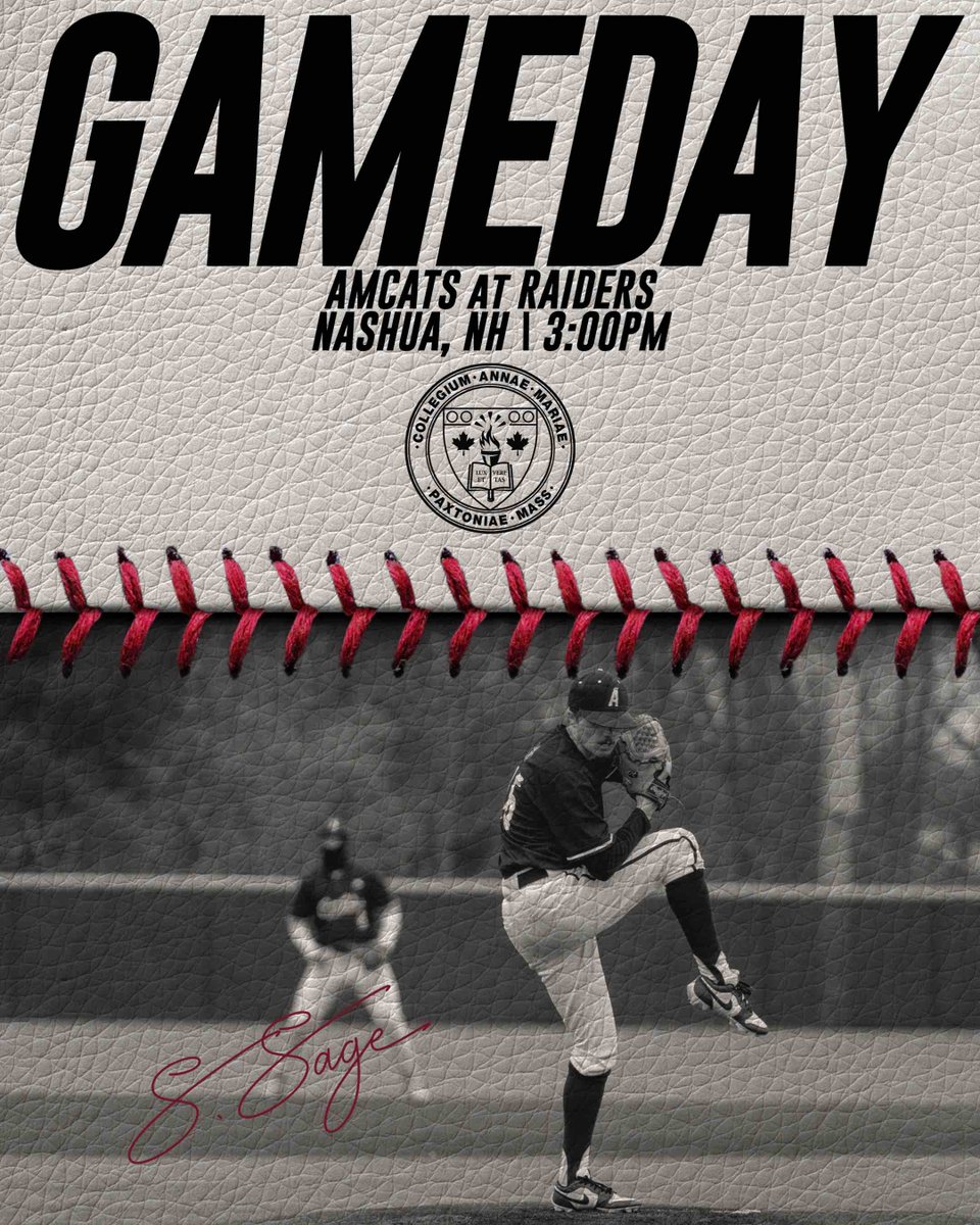 ⚾️GAMEDAY⚾️ Baseball is on the road to Nashua, NH to take on the Rivier University Raiders for a Great Northeast Athletic Conference matchup! Opening pitch is set for 3:00pm! Watch live: ow.ly/rfST50Rh1Fk