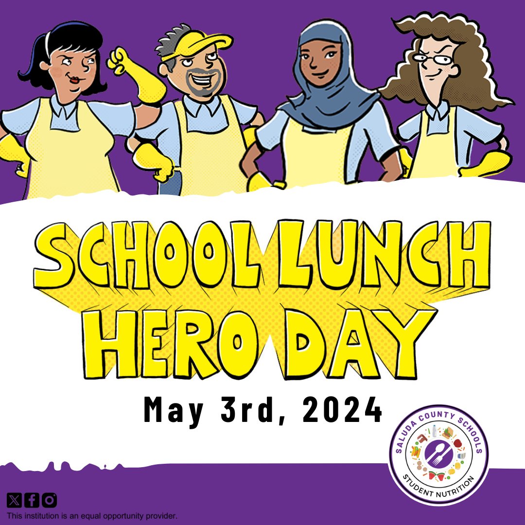 SaludaCafes's tweet photo. The countdown to School Lunch Hero Day is on! ⏳ Let's take a moment each day to appreciate the dedication of our heroes! 🥗
@saludaschools #OneSaluda #SaludaSC #SaludaSouthCarolina #Saluda #SCschools #SaludaCounty https://t.co/l1ZY9yxRla
