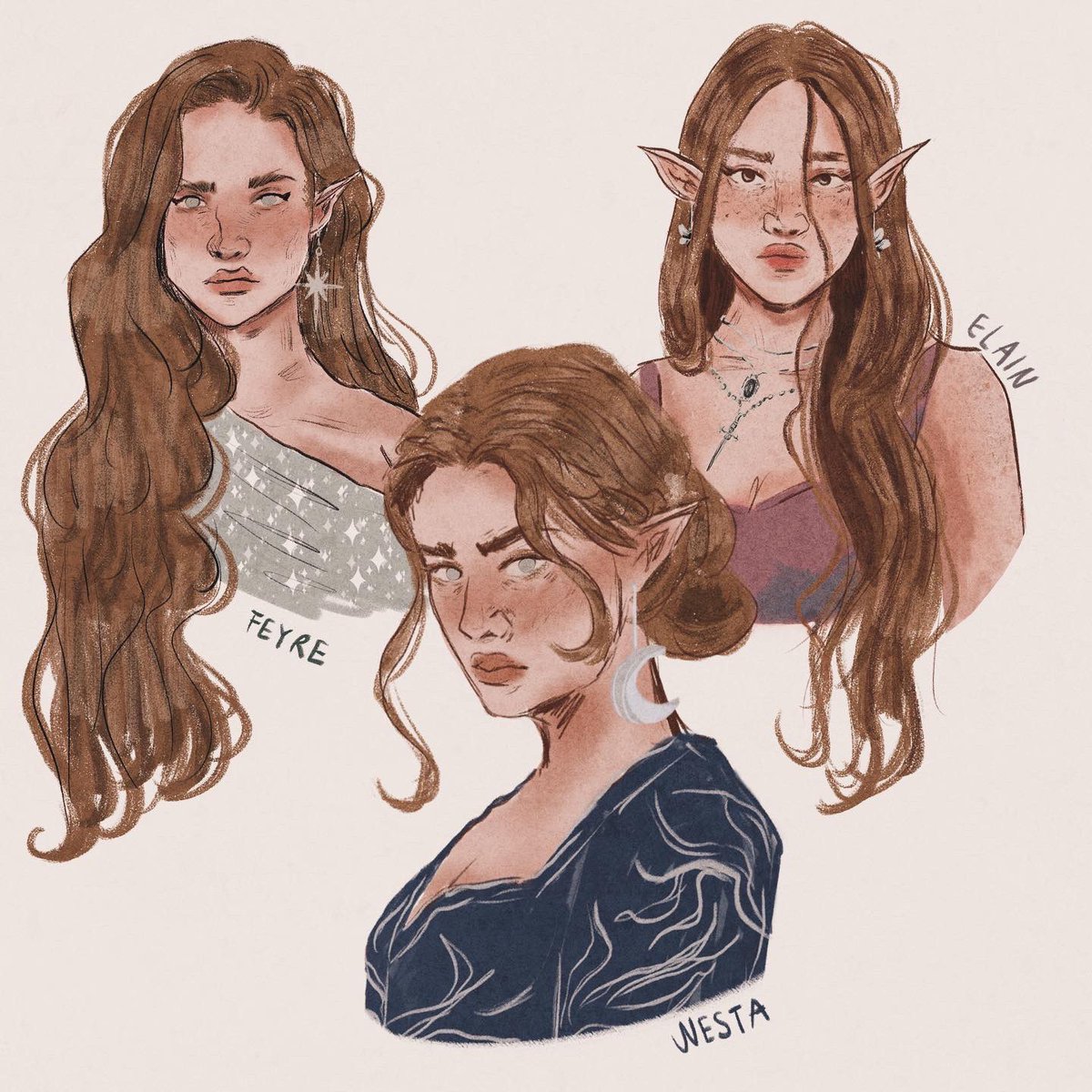 gigidrxws's tweet photo. Finally finished the #ACOTAR triology 🫶🏻 here is some art i did while reading it 💞 https://t.co/pidXDzCYwX