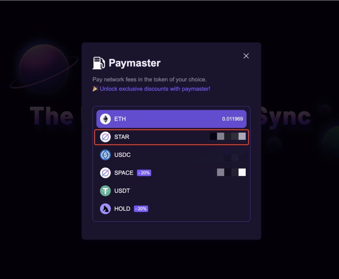 Migration SpaceFi 1.0 to 2.0 on @zksync ▓▓▓▓▓▓▓▓▓▓▓░░░░░░░░░ 💳 Paymaster section has been updated. $STAR has been added to the #Paymaster functionality, allowing the use of $STAR as gas on both 1.0 and 2.0 platforms. 📢 Important notice: 2 weeks after…