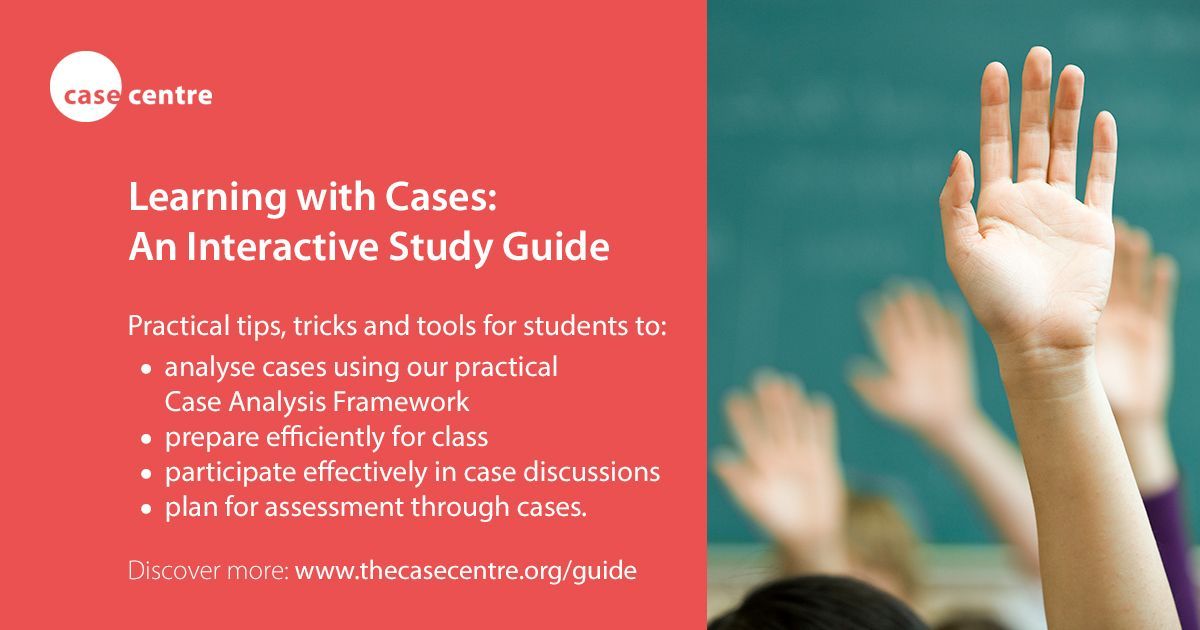 Learning with cases can be a challenging experience for students. Our interactive guide will take your students through the process, providing practical tips, tricks and tools, and making your classes more engaging and effective. FIND OUT MORE 👉 thecasecentre.org/guide