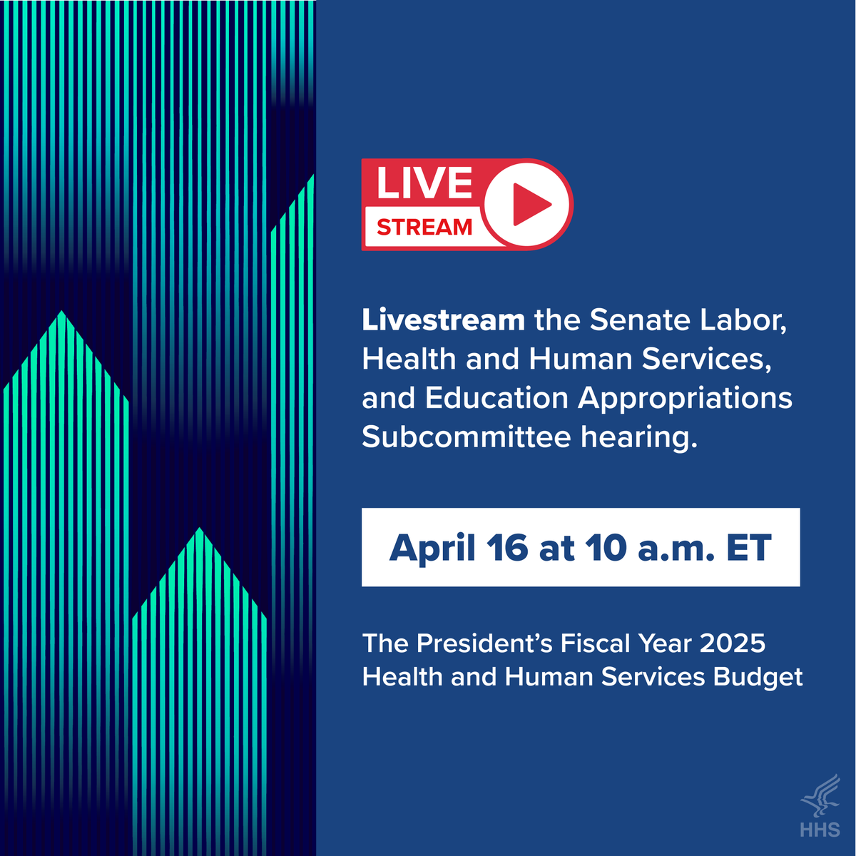 At 10am ET, I will testify in front of the Senate Labor, Health and Human Services, and Education Appropriations Subcommittee on the President’s Fiscal Year 2025 Health and Human Services Budget. You can stream it live here: appropriations.senate.gov/hearings/a-rev…