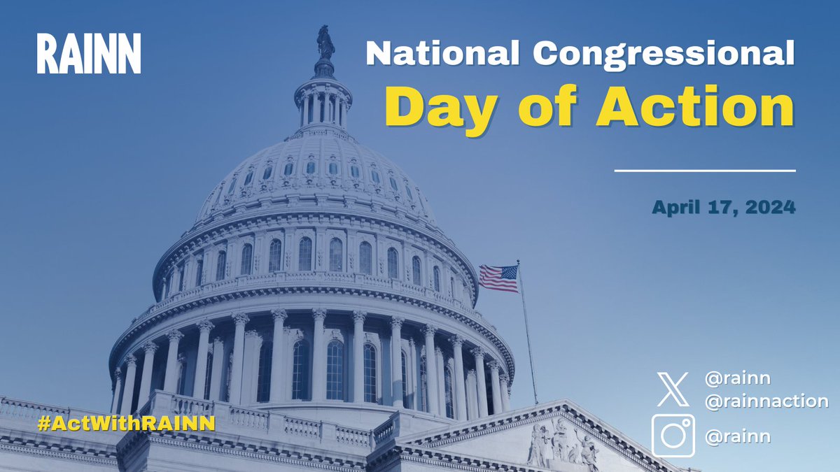 🗓️ Join us TOMORROW for RAINN's Day of Action. 🗣️ Raise your voice on social media to help secure the passage of federal legislation to address sexual violence. Social Media Toolkit ⬇️ bit.ly/RAINNdayofacti… #ActWithRAINN #SAAPM