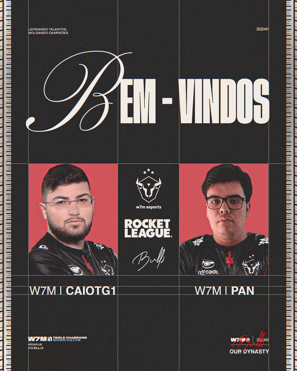 1 REFORÇO É BOM, AGORA 2 É A PERFEITOLA 😎

Pra reforçar e completar nossa equipe pra mais um desafio no RL, nós damos as boas-vindas para o <a href="/panrl_/">pan.</a> e <a href="/CaioTG1_/">CAiOTG1</a> nossas novas contratações 🔥

Desejamos boa sorte e que vocês amassem dentro de campo com o manto dos Touros ❤️🖤