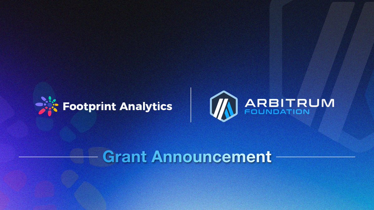 📢 GRANT ANNOUNCEMENT 👏 Footprint Analytics has secured a grant from the Arbitrum Foundation. @arbitrum @arbitrumcore @ArbitrumDevs @ArbitrumNewsDAO We provide AI-driven analytics tools and extensive data APIs on Arbitrum One 💙 and Nova 🧡. Let's build on Arbitrum together! 🦾