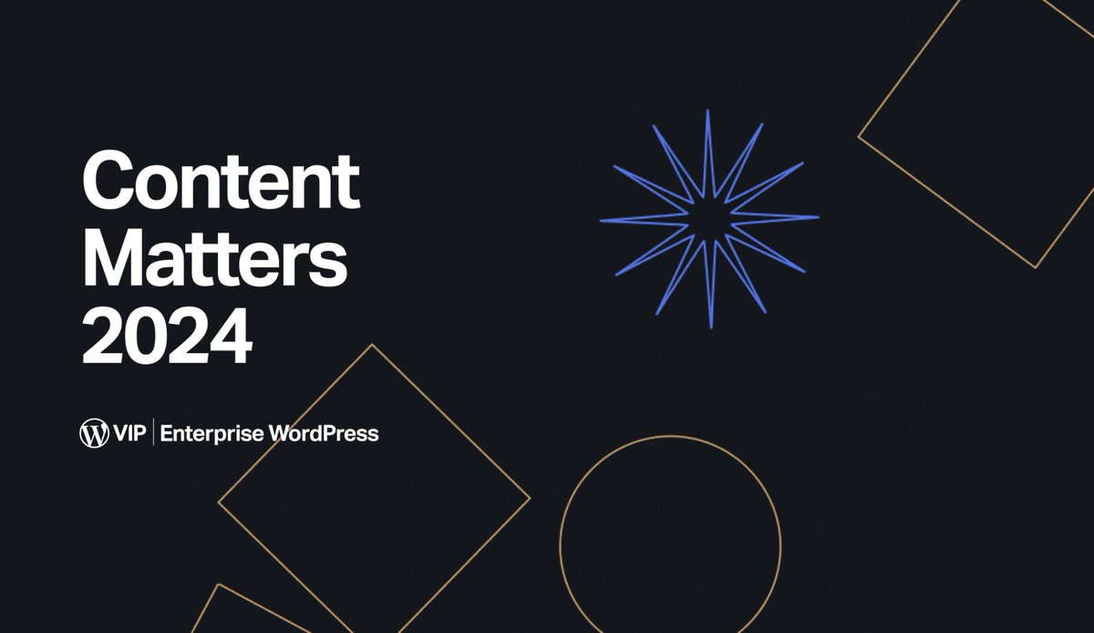 The team at @WordPressVIP surveyed over 1,000 content & media professionals for their 2024 Content Matters Report! 👀 Read all about how the experts are using content, driving growth, and measuring impact at wpvip.com/resource/conte…