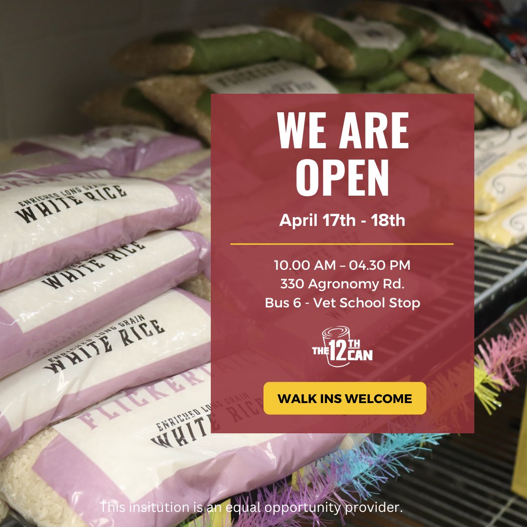 The12thCanTAMU's tweet photo. We will be having our last opening of the Spring 2024 semester on April 17th and 18th! Summer openings are listed below:
May 15th
June 12th
July 17th
#bthohunger #tamu #12thcan https://t.co/BjrB7Mg0NM