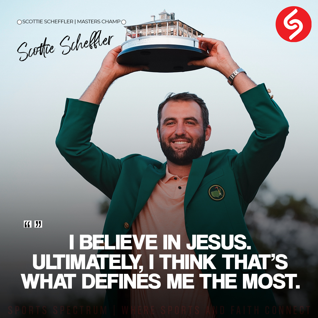 Scottie Scheffler wins his second Masters and uses his talent for God's glory! For more of his story, visit our website! bit.ly/49y1Sa9