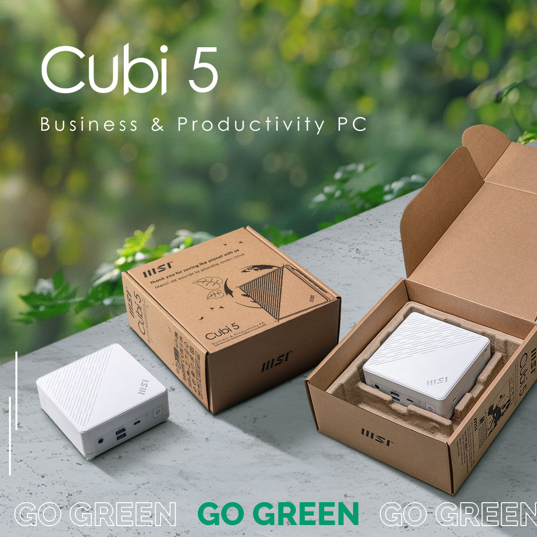 Go green and boost productivity with Cubi Series small desktops.🌿 Sustainable packaging solutions implemented. Discover Cubi 5 and Cubi N now!🌎💚 #CubiSeries #Desktop #EarthDay