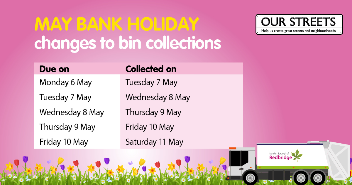 Don’t forget to check your dates for bin collection over the May Bank holidays as there will be a change to your usual day. Stay up-to-date on: orlo.uk/5Fzan