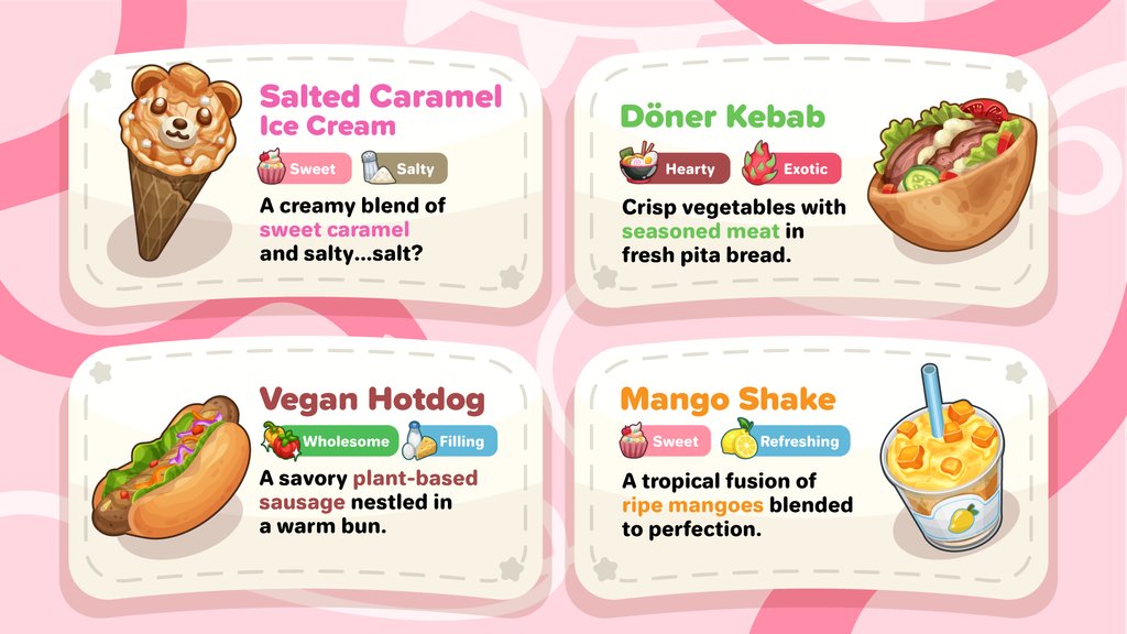 Oh, do we have some mouth-watering treats for you! 🍨🍸 Any food you'd like to see in Little London? #StreetFood #LifeSim