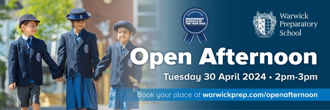 Warwick Prep is a vibrant, high-achieving day school for boys aged 3-7 and girls aged 3-11. Achieving ‘Excellent’ in their latest ISI inspection, see what makes Warwick Prep so special at their Open Afternoon on Tuesday 30 April, 2pm-3pm🐿️. warwickprep.com/openafternoon
<a href="/WarwickPrep/">Warwick Prep School</a>