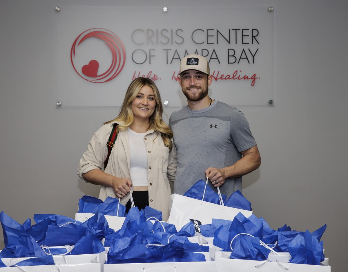 Thank you to Brandon and Madison Lowe, and the Rays Baseball Foundation for your continued support of the Crisis Center of Tampa Bay through Home Runs for Hope! For every home run that Brandon hits, he and Madison donate $250 with a match from the rays to show their support.
