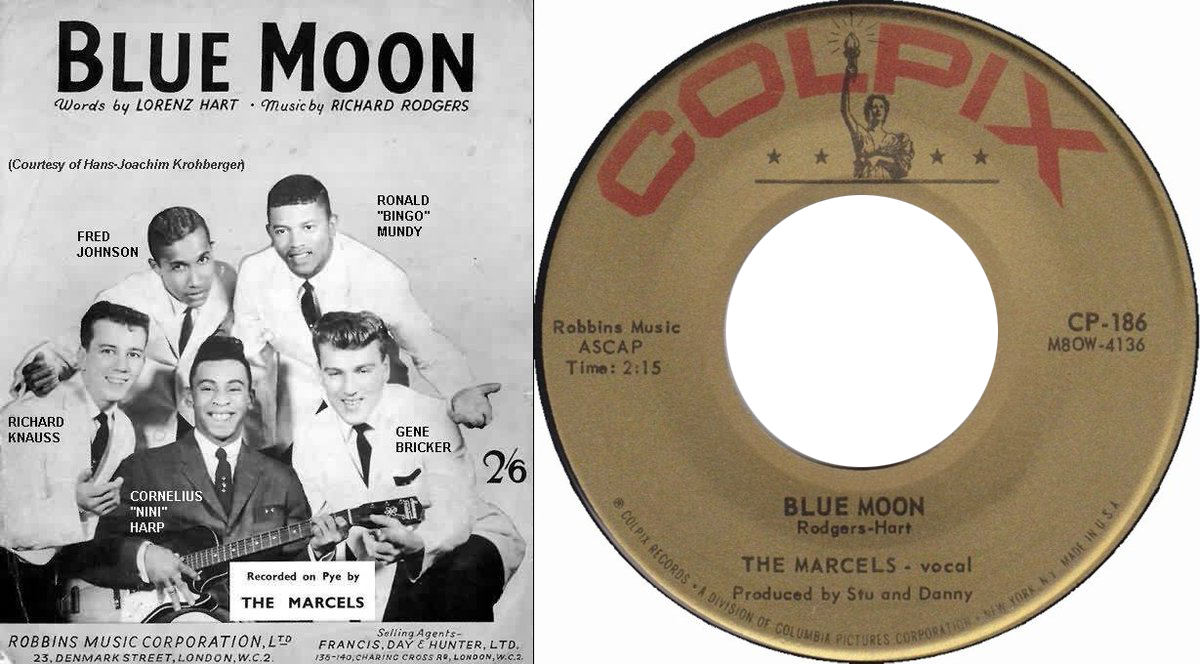 espofootball's tweet photo. Apr16,1961 The #Marcels are still at #1 on the billboard Hot100 Singles chart with "Blue Moon" for the 2nd week of a 3wk run at #1 https://t.co/Dpo00ntcQM