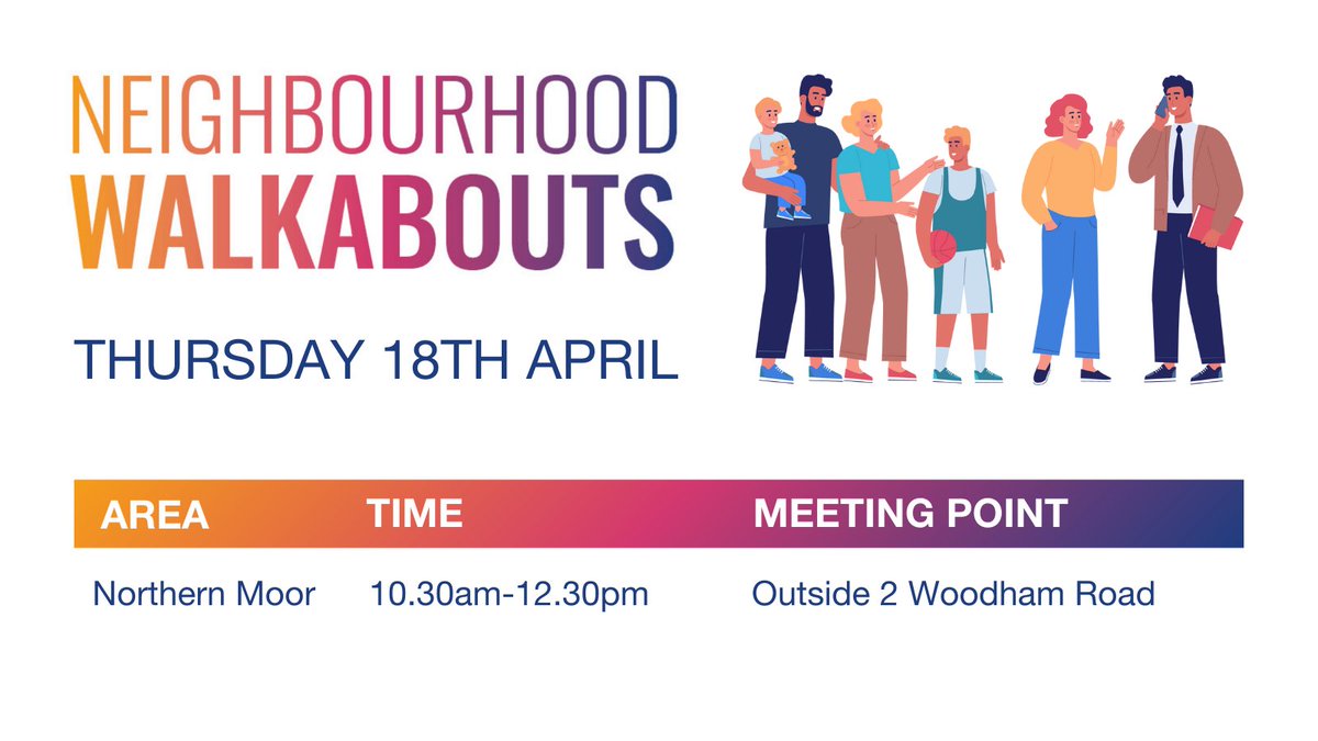 Live in Northern Moor? Tell us what you think! 💬 Join our estate walkabout with your neighbourhood officer and tell us what you like, don't like and want to improve! We hope to see you on the 18 April! 👇 #Wythenshawe