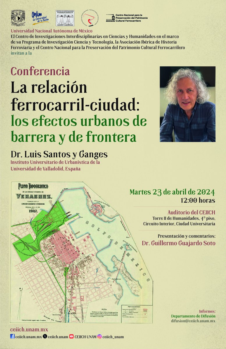 El próximo martes 23 de abril, nuestro socio Luis Santos impartirá una conferencia en la Universidad Nacional Autónoma de México sobre la relación entre el ferrocarril y la ciudad.
asihf.org/conferencia-la…