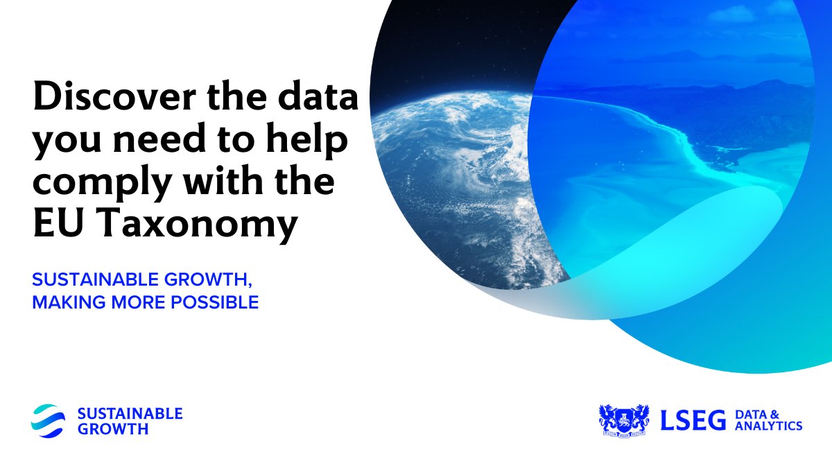 FTSE Russell Green Revenues data, combined with LSEG data, can help market participants meet EU Taxonomy requirements. Discover more. #SustainableGrowth #LSEG lseg.group/3TYxsIa