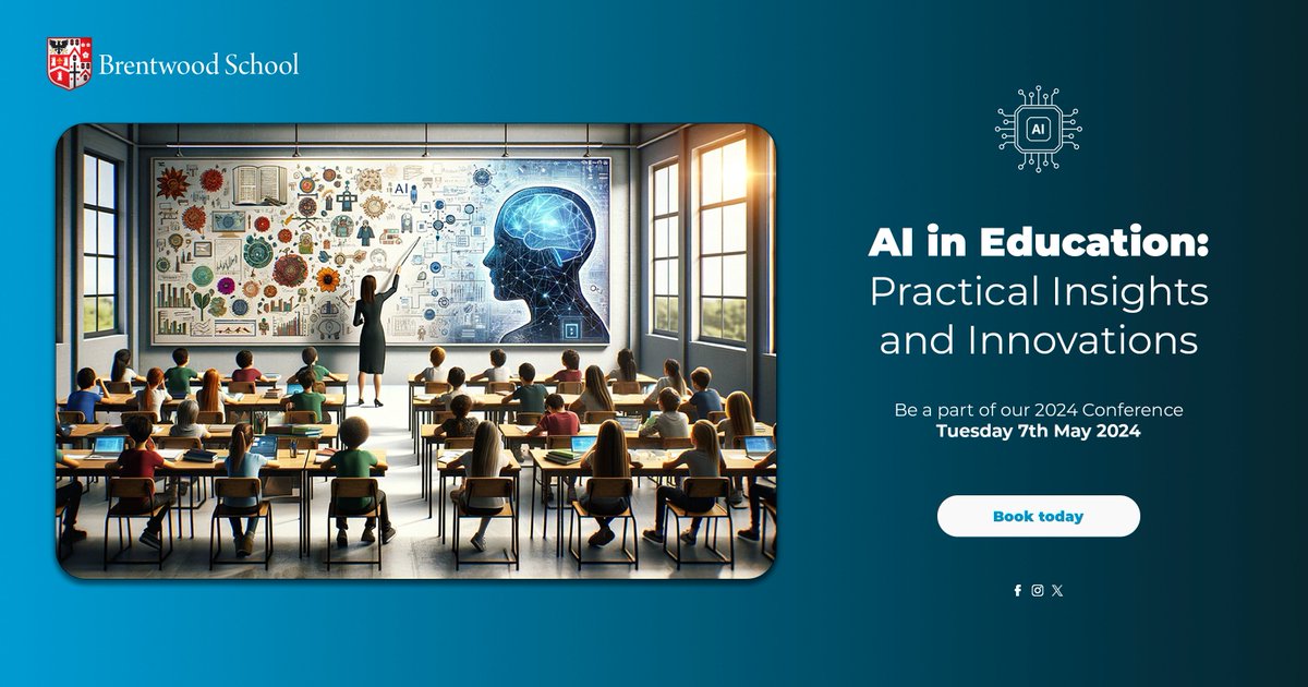 ⏰ Time's ticking.... Only 3 weeks until our AI in Education Conference! Educators & leaders are invited to join us to learn from industry experts like Keynote Speaker @itsbenwhitaker & attend practical workshops with @EatSleepICTRpt & Brentwood staff! Link in bio to book 🔗