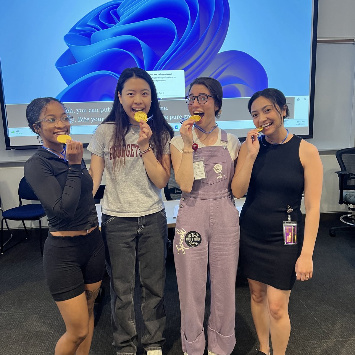 Second-year students competed in the OT Mental Health Intervention Olympics in the OT652 Adult and Older Adult II class on April 8. The top three teams (pictured) received medals. Quinn Tyminski, OTD, OTR/L, BCMH, is the co-course director. #WashUOT #WashUmed #OTeducation