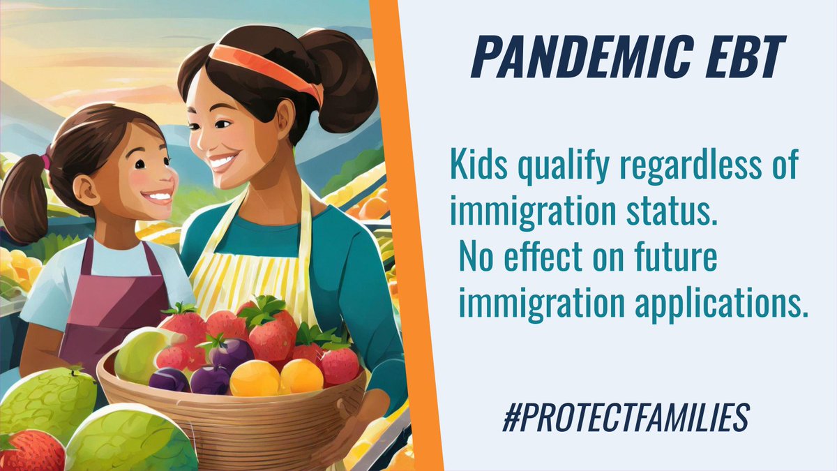 PEBT is open to kids regardless of immigration status, and using PEBT has no effect on future immigration applications. RT to #ProtectFamilies.