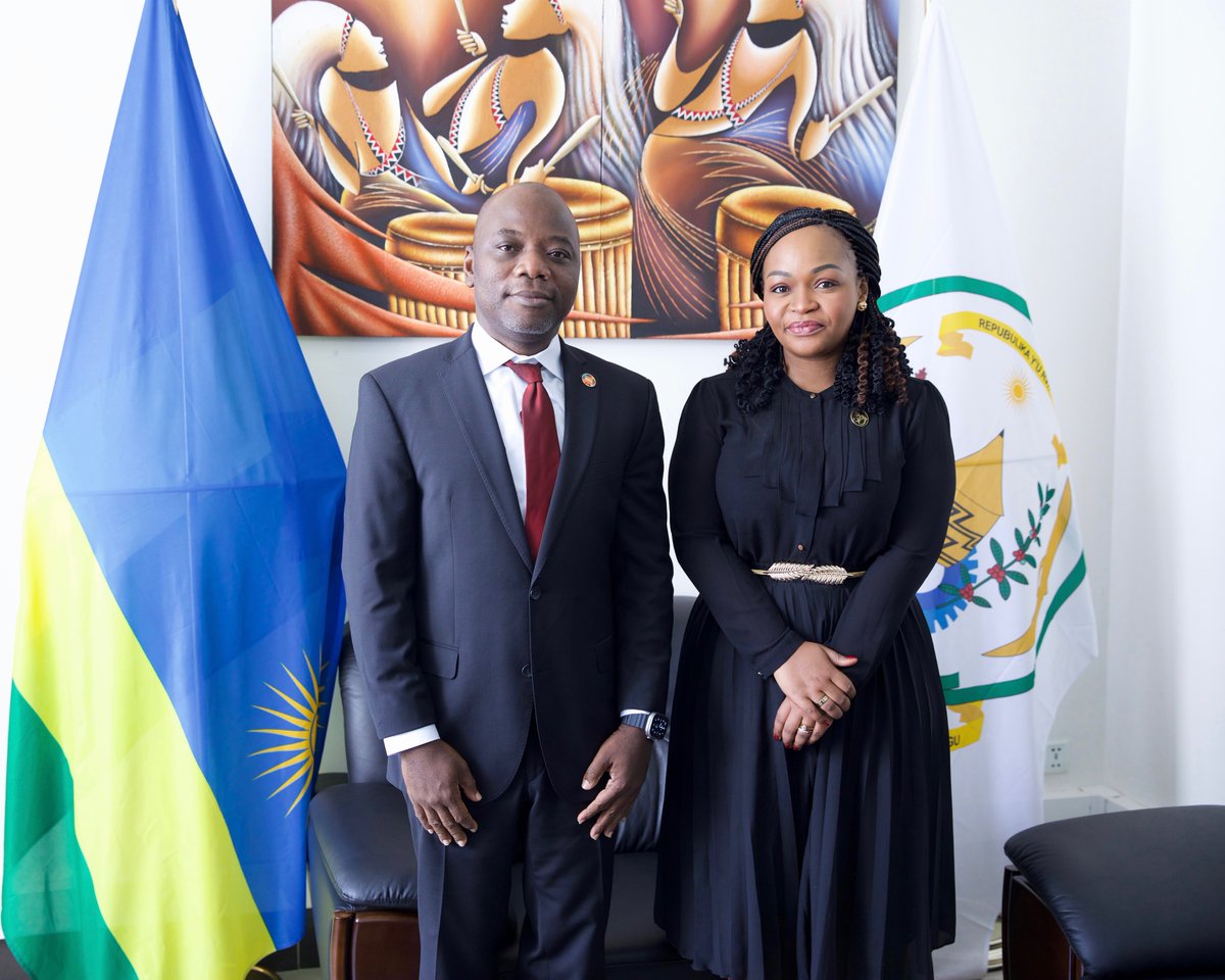 RwandaMFA's tweet photo. This morning, PS @MukekaClem received the letters of credence of Dr. Olugbemiga Adelakin, the new @UNFPARwanda Country Representative. They discussed ways to enhance partnerships between Rwanda and @UNFPA. https://t.co/vQjWzIGbyI