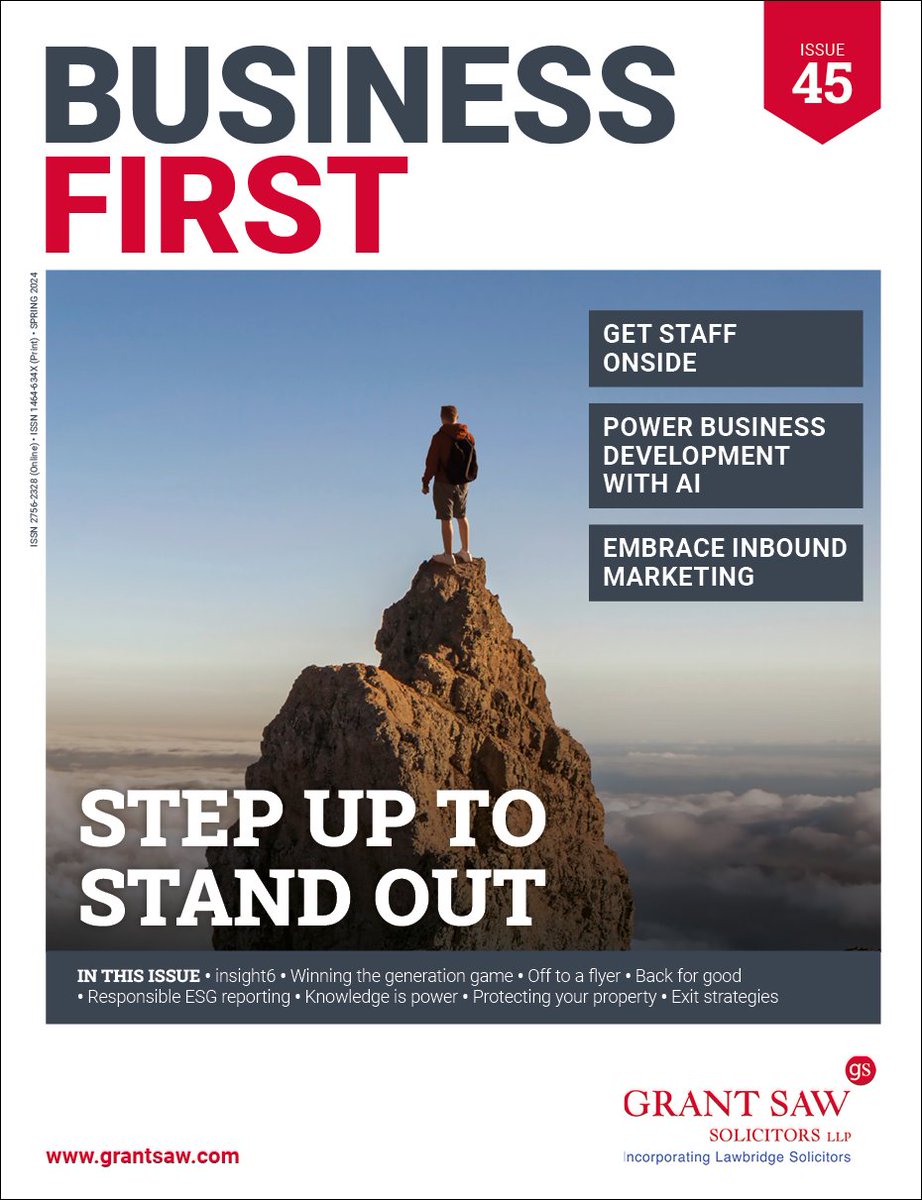 GrantSaw's tweet photo. 📰 The new edition of Business First has been published with Noella Gooden, Employment Lawyer at @GrantSaw, reviewing employment law updates for 2024 (pages 18 and 19). You can read Noella's article here: https://t.co/lM4xViQWeY #businessfirst #employmentlaw https://t.co/lHJaJzR5Aw