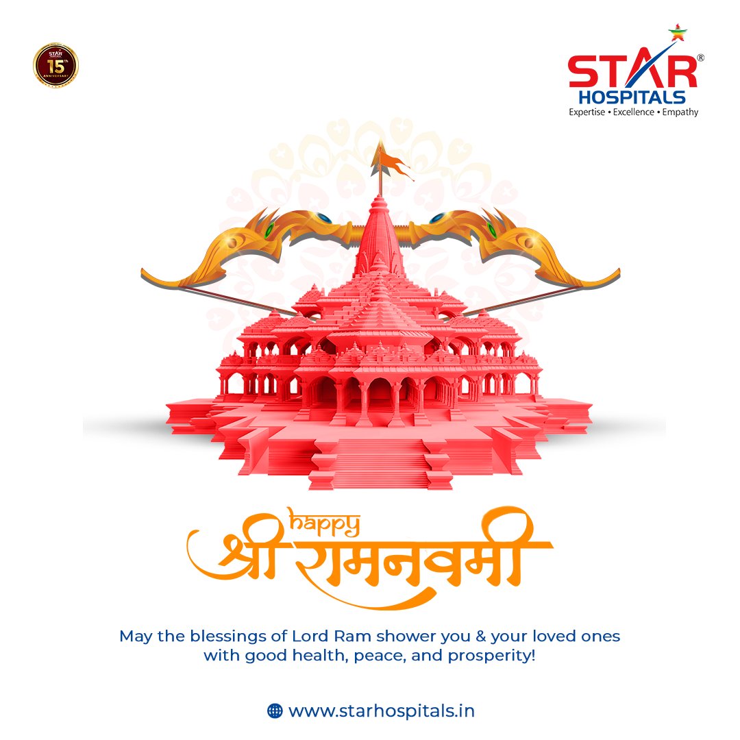 Star Hospitals wishes you and your family a joyous Ram Navami! May this auspicious occasion fill your life with blessings and good health. #HappyRamNavami #Healthcare #StarHospitals #StarHospitalsFinancialDistrict #StarHospitalsBanjaraHills