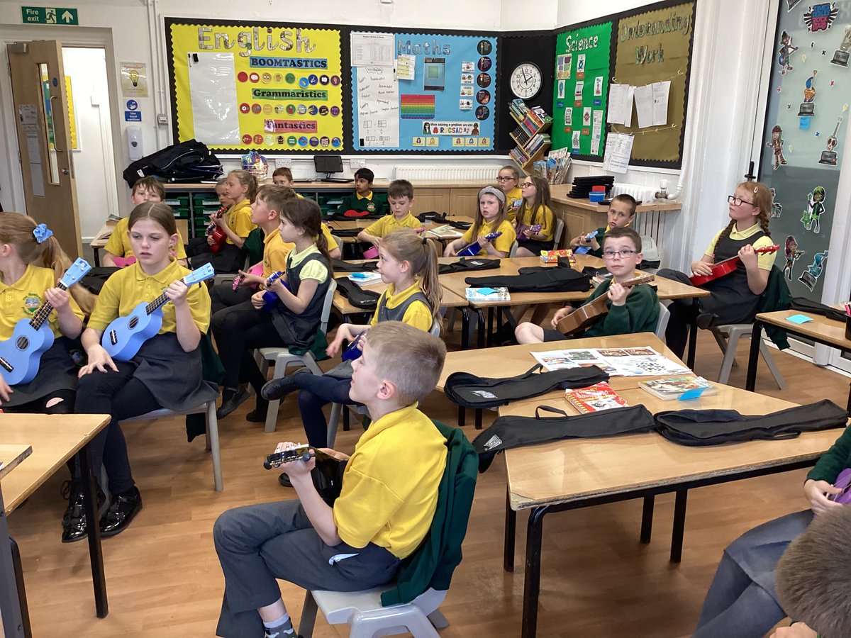 primary_meadows's tweet photo. The children's Music lesson is in full swing. They have started to get ready for their Ukalale concert and already they are making my eye water with pride. https://t.co/bhYn9K8uO0