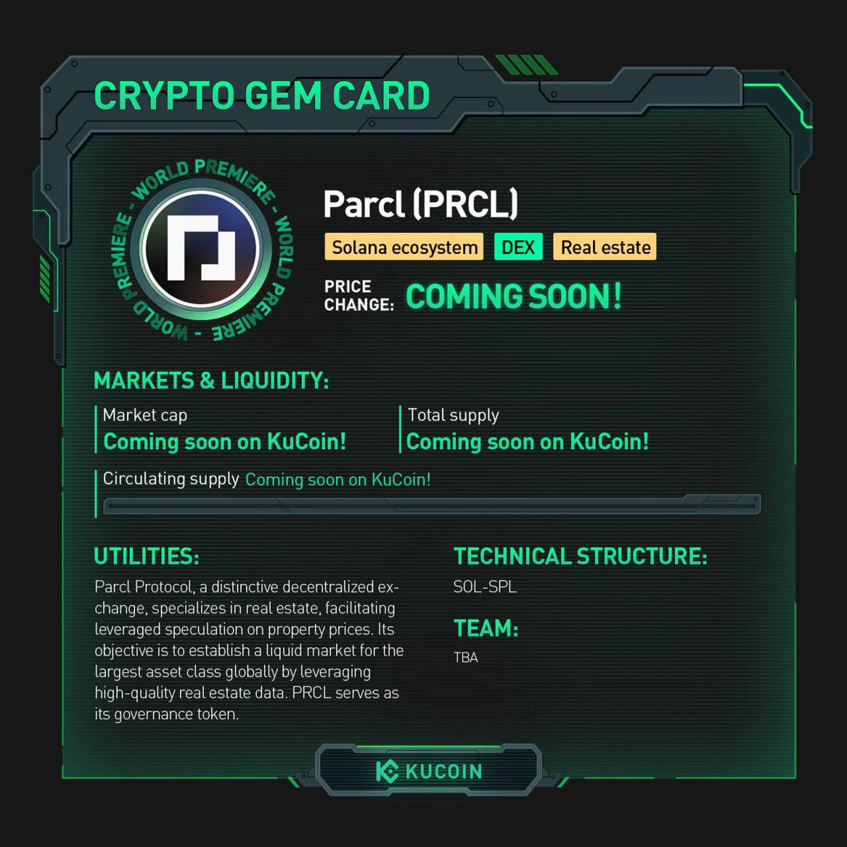 Perdagangan $PRCL sekarang ditayangkan di #KuCoin! 🚀PRCL/USDT: trade.kucoin.com/PRCL-USDT Cari tahu lebih lanjut tentang Parcl di kartu #KuCoinCryptoGem. #SolanaEkosistem #DEX #RealEstate