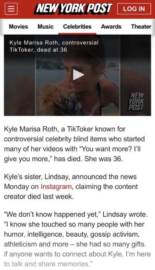 🔴🙏🕊️Le décès troublant de la TikTokeuse Kyle Marisa Roth… ses révélations sur #Hollywood étaient EXPLOSIVES… : Kyle Marisa Roth, influente sur TikTok, a été retrouvée sans vie dans des circonstances mystérieuses, aucun détail sur la cause de son décès n’a été révélé. Roth…