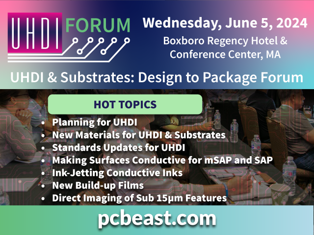 PCBWest's tweet image. New materials for #additivemanufacturing and #mSAP processes. Learn more at the @PCEAssociation's #UHDI and #Substrates: Design to Package Forum, June 5 in Boxborough, MA. 

#ultrahighdensityinterconnet