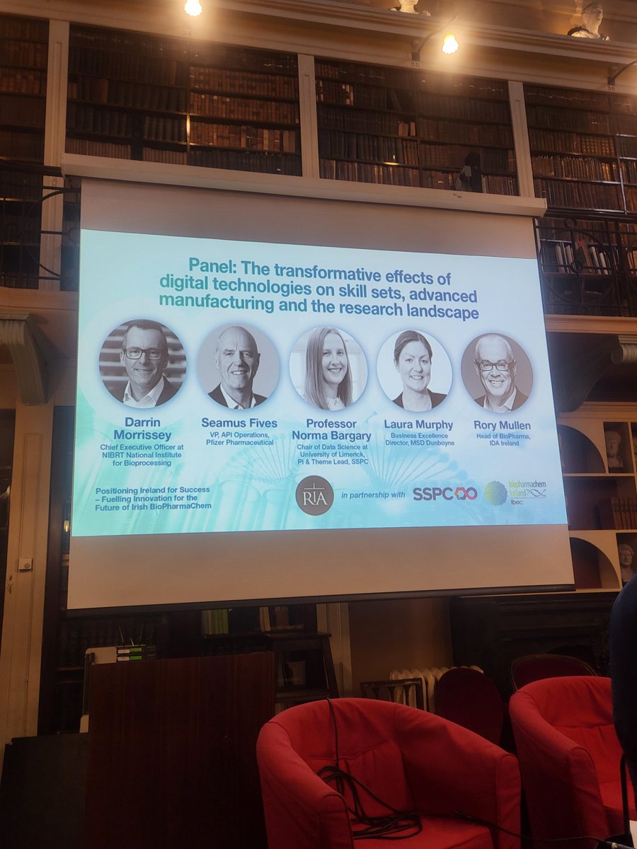Final session of the day: The transformative effects of digital technologies on skill sets, advanced manufacturing, and research landscape @RIAdawson @NIBRT_ @pfizer @IDAIRELAND @MSDInvents @UL @UL_Research @BioPharmChemIre #biopharma #future