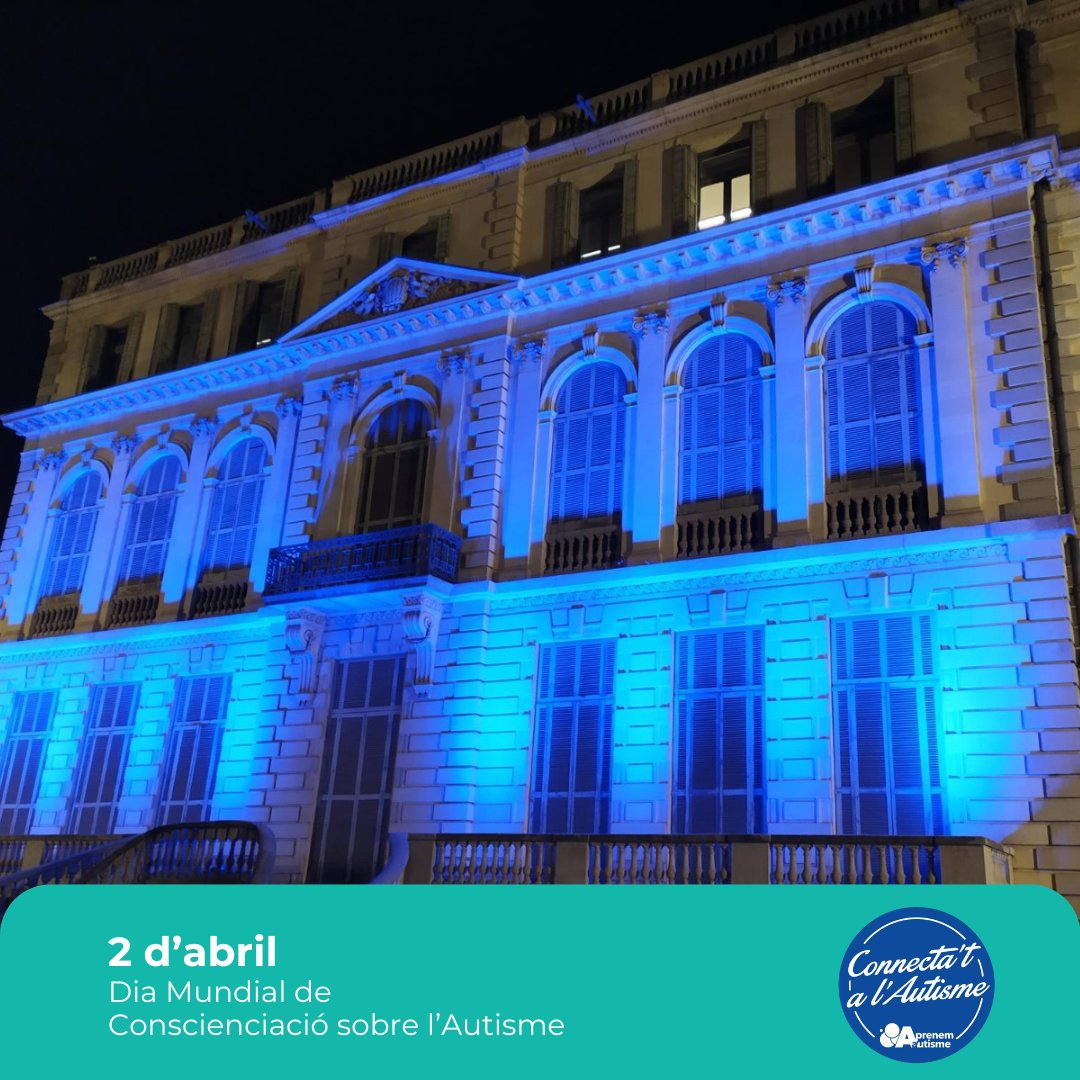 AprenemAutisme's tweet photo. 🔵NIT BLAVA | Seguim amb més edificis que es van il·luminar de blau el dia 2 d'abril, en el marc del #ConnectatAlAutisme, com a mostra de suport i solidaritat amb les persones amb #autisme i les seves famílies. En vau veure algun?

Moltíssimes gràcies!

👉https://t.co/Dh6hBa9DRt https://t.co/lnPRCeP3fk