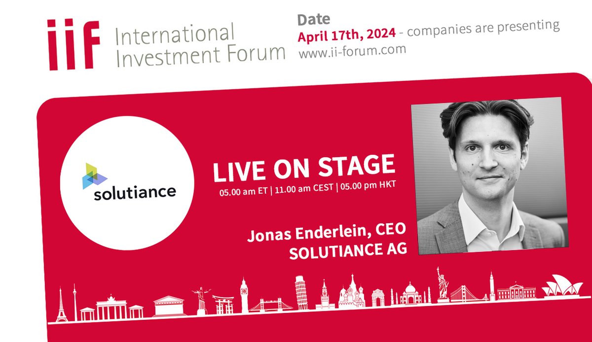 FINAL CALL: @solutiance at the 11th International Investment Forum (IIF). Jonas Enderlein, CEO, is presenting on April 17 at 05.00 am ET - 11.00 am CET - 05.00 pm HKT. #realestate #constructions #roof Register now and free of charge: us06web.zoom.us/webinar/regist…